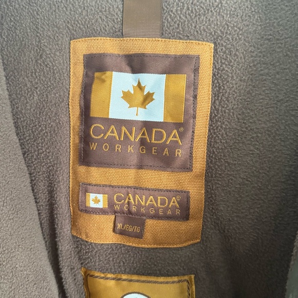 CANADA WORKGEAR Men’s Brown Heavy Barn Coat Jacket Hooded Maintains Warmth Sz XL - Picture 6 of 8